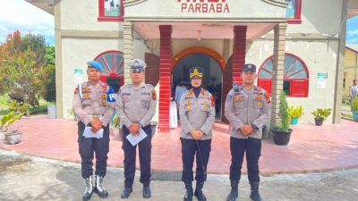 67 Personil Polres Samosir, Jaga Ibadah Kenaikan Yesus Kristus 2025