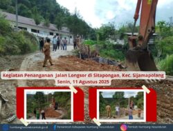 Jalan Longsor di Sitapongan Doperbaiki Libatkan Pemkab, Masyarakat, dan Perusahaan PLTMH