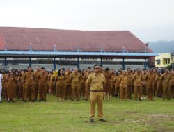 Pimpin Apel Gabungan, Bupati Taput Tekankan ASN Bekerja Keras dan Cerdas