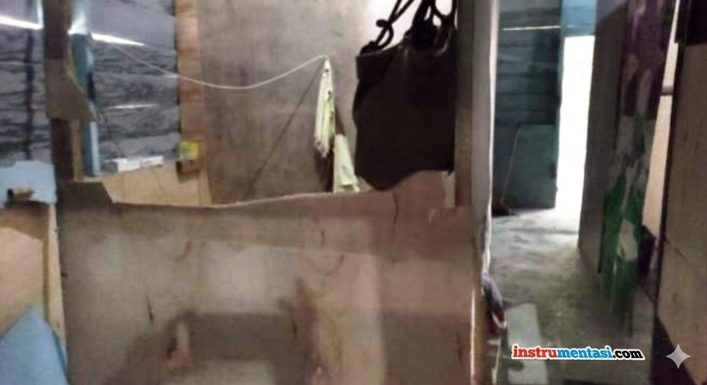 Dugaan tindak pidana pengrusakan rumah di Jalan Gereja Pantai Siriaon, Desa Sitoluhuta, Kecamatan Pangururan, Kabupaten Samosir, Sumatera Utara. (Foto: dok. Instrumentasi.com)