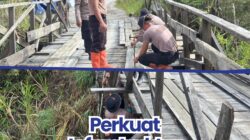 Perkuat Infrastruktur Desa, Brimob Sumut Lakukan Perbaikan Jembatan Gotting