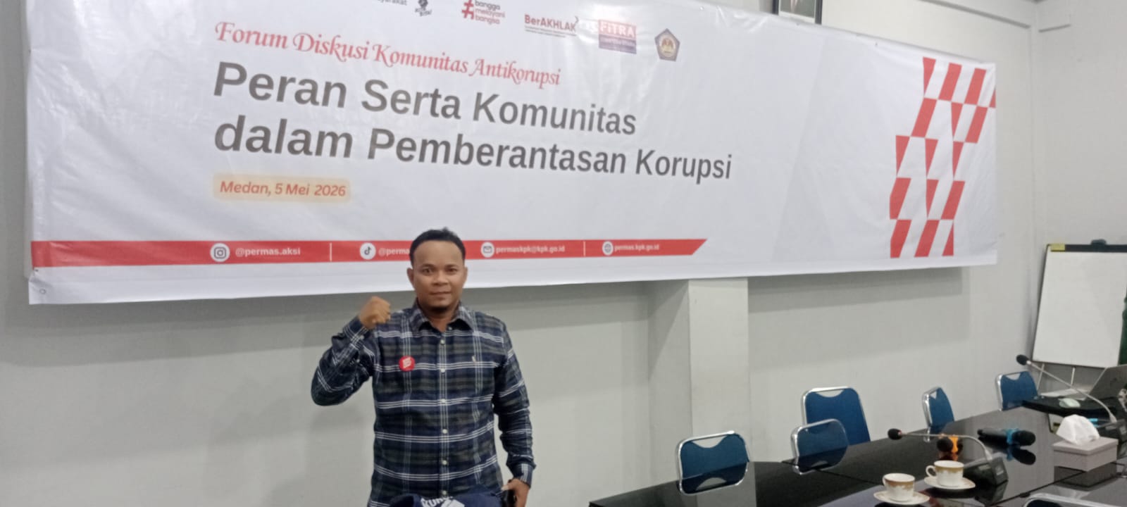 Koordinator Nasional Koalisi Masyarakat Anti Korupsi (KAMAK), Azmi Hadly. (roy)