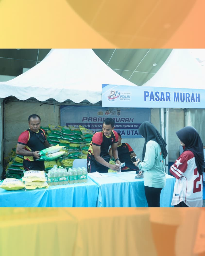 Polda Sumatera Utara meramaikan Hari Ulang Tahun (HUT) Bhayangkara ke-80 dengan menggelar kegiatan Car Free Day (CFD) di kawasan Lapangan Merdeka Kesawan, Kota Medan, pada Minggu (14/6/2026).