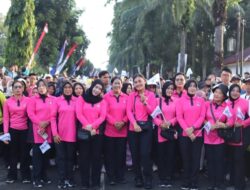 Polresta Deli Serdang Ikuti Fun Walk Peringati Hari Jadi Ke-80 Kabupaten Deli Serdang dan HUT APKASI Ke-26