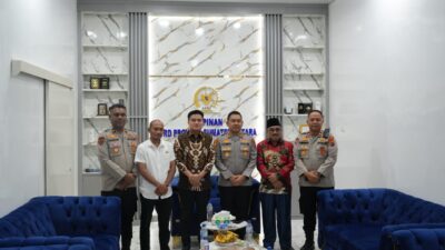 Kapolres Langkat AKBP Hannry PH Tambunan bersilaturahmi dengan Pimpinan DPRD Sumut Ricky Anthony di Gedung Putih, Kelurahan Sidomulyo, Kecamatan Stabat, Rabu (22/7/2026) siang.