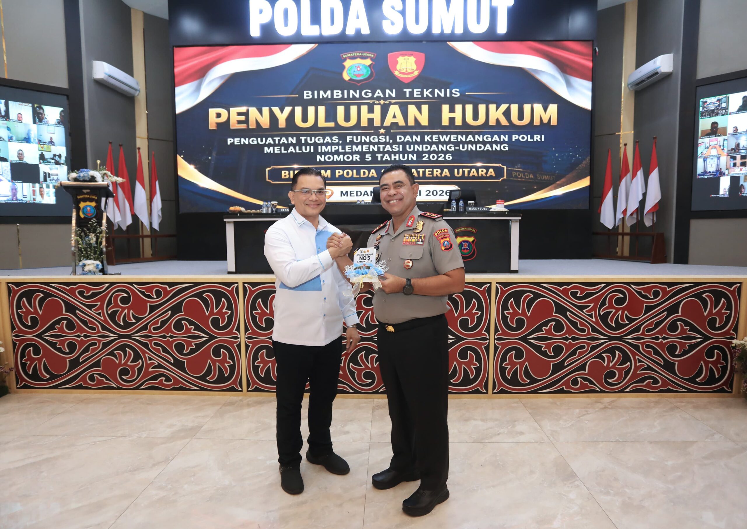 Penyuluhan Hukum UU No. 5 Tahun 2026 di Mapolda Sumut, Rabu (29/7/2026).