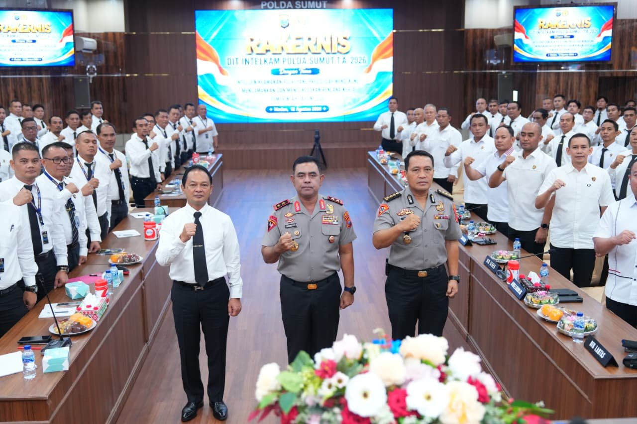 Penegasan tersebut Whisnu sampaikan saat membuka Rapat Kerja Teknis Fungsi Intelkam Polri Tahun Anggaran 2026 di Aula Catur Prasetya Lantai IV Polda Sumut, Rabu (12/8/2026).