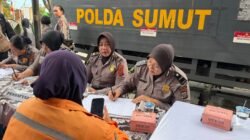 Polwan Polda Sumut Gelar Bakti Kesehatan, 200 Warga Belawan Dapat Pengobatan Gratis