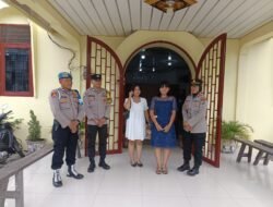 Amankan Ibadah Minggu, Polsek Binjai Jaga 3 Gereja di Hamparan Perak