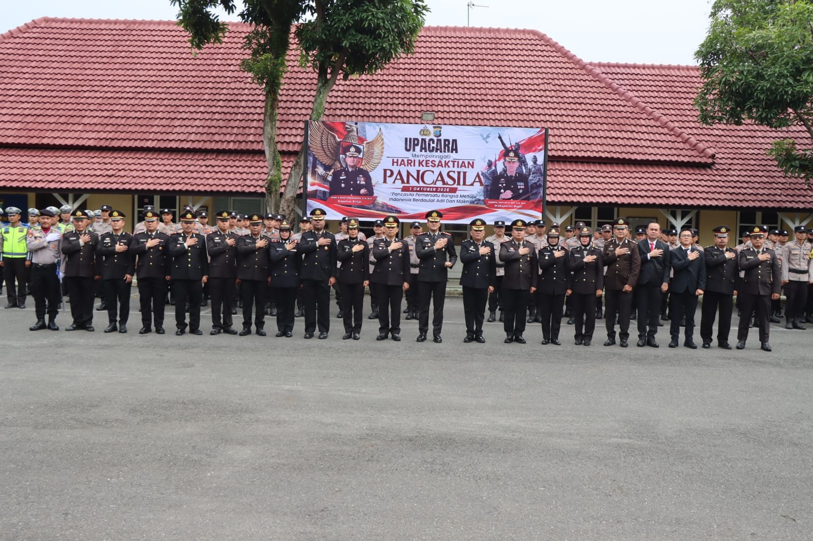 Kapolres Binjai AKBP R. Bimo Moernanda memimpin Upacara Peringatan Hari Kesaktian Pancasila Tahun 2026 di Lapangan Apel Polres Binjai, Kamis (1/10/2026).