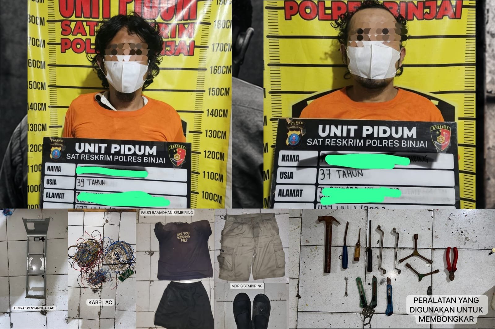 Satreskrim Polres Binjai mengamankan dua terduga pelaku Curat toko MKB di Jalan Sultan Hasanuddin dengan kerugian Rp157,6 juta, Kamis (1/10/2026) malam.