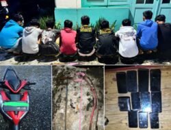 Tim Libas Polres Binjai Gagalkan Rencana Tawuran, 9 Remaja Diamankan bersama Senjata Tajam