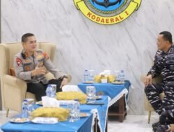 Kapolda Sumut Sambangi Kodaeral I Belawan, Kolaborasi Jaga Kondusifitas Wilayah