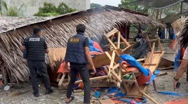 Polres Binjai bersama BNNK Binjai robohkan 10 gubuk sarang narkoba di 12 lokasi dan amankan pengedar ganja 123,3 gram, 9-21 Oktober 2026.