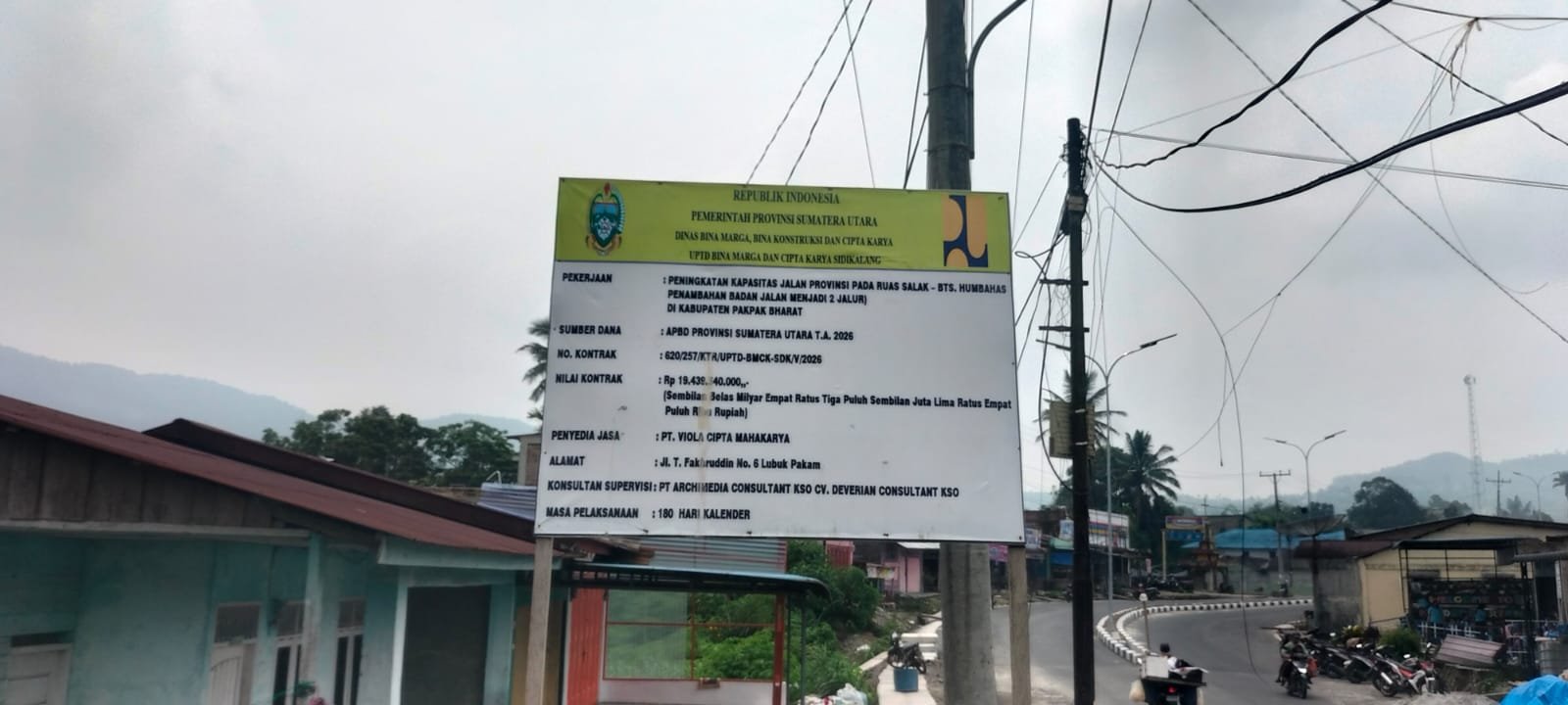 Plank proyek Drainase Proyek Jalan di Salak.