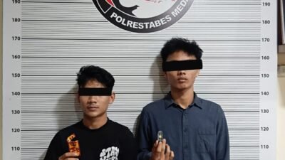Selasa, 20 Oktober 2026, Sunggal – Satresnarkoba Polrestabes Medan ringkus dua pemuda MNT dan SAF di Jalan Kutilang karena edarkan vape narkoba pod getar orange dan pil ekstasi.